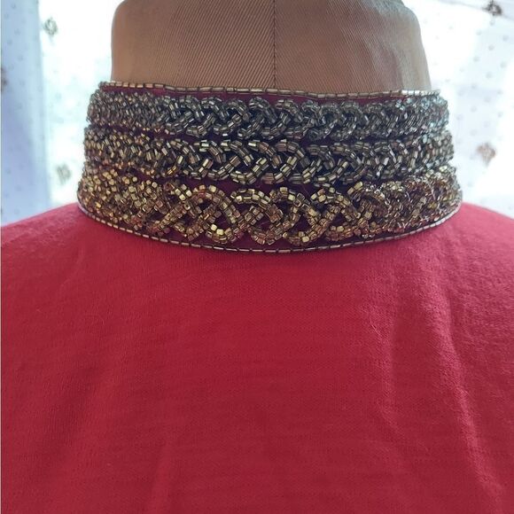 Vintage Beaded Blouse Size M See Below - Picture 7 of 12
